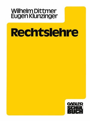 cover image of Rechtslehre